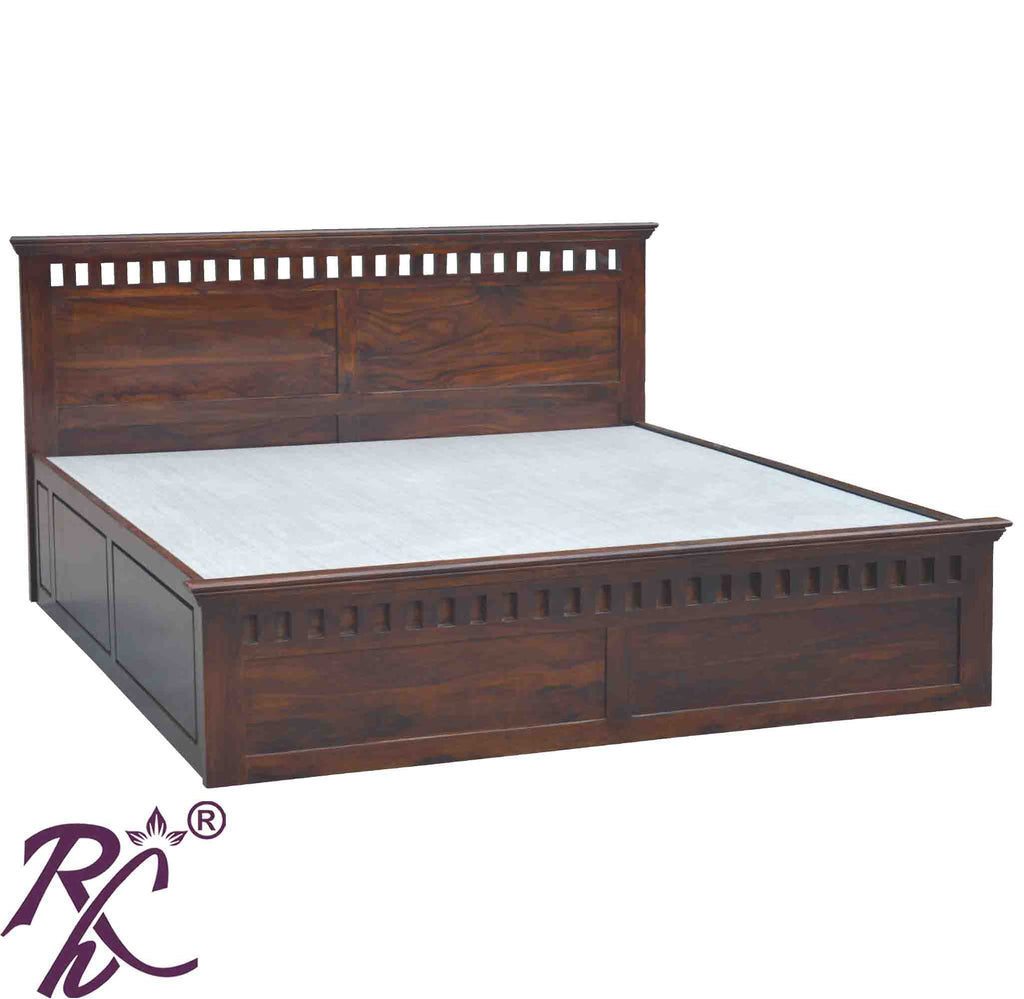Solid Wood Kubera Design King Size Bed With Hydraulic Storage