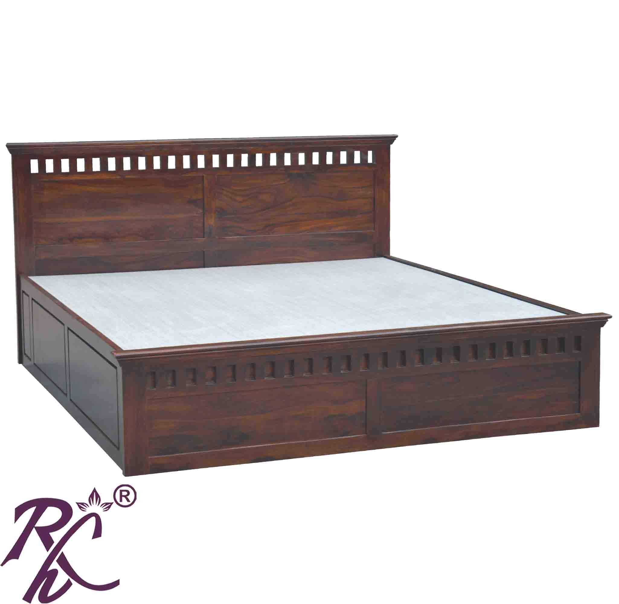 Solid Wood Kubera Design King Size Bed With Hydraulic Storage