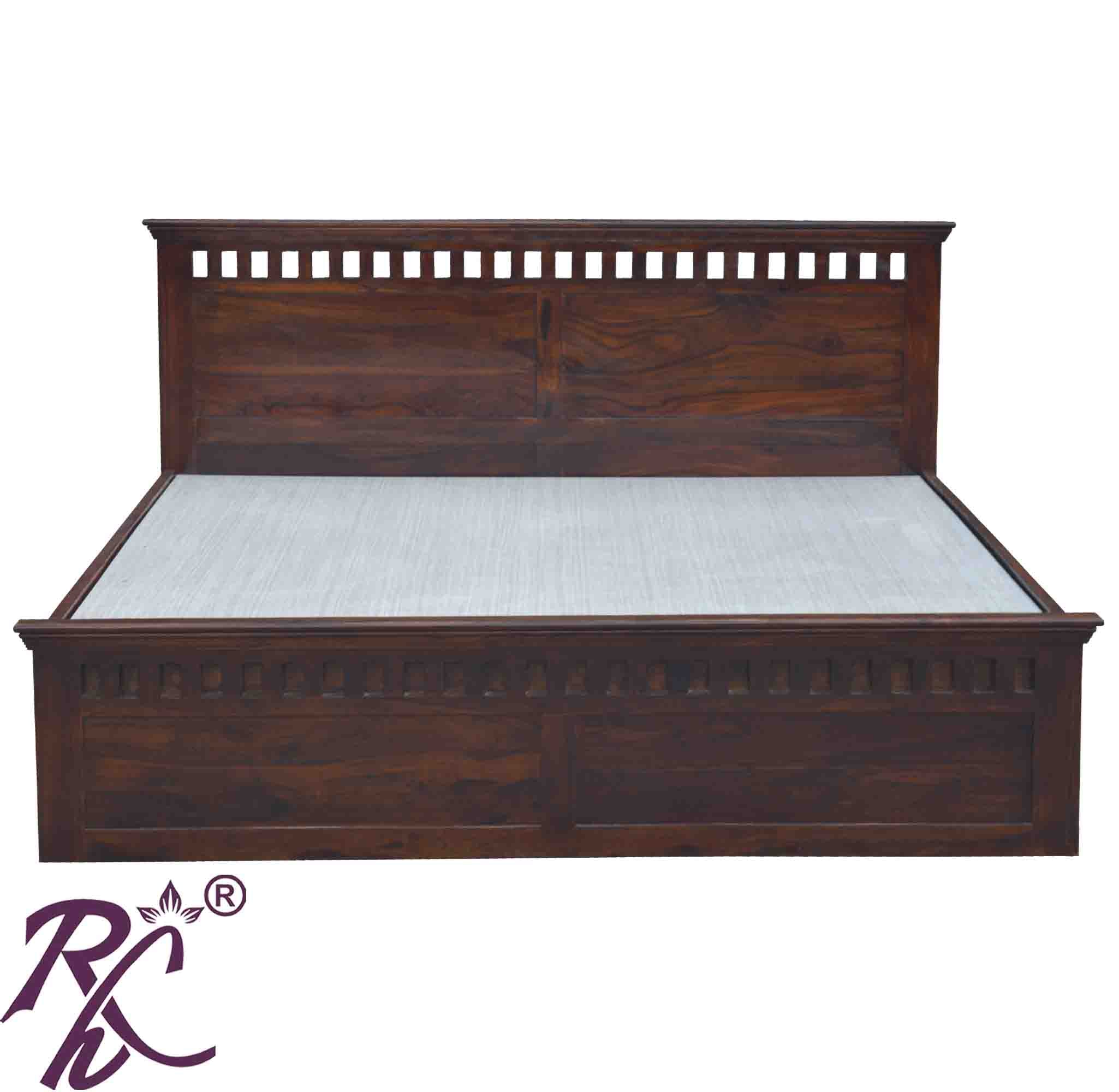 Solid Wood Kubera Design King Size Bed With Hydraulic Storage