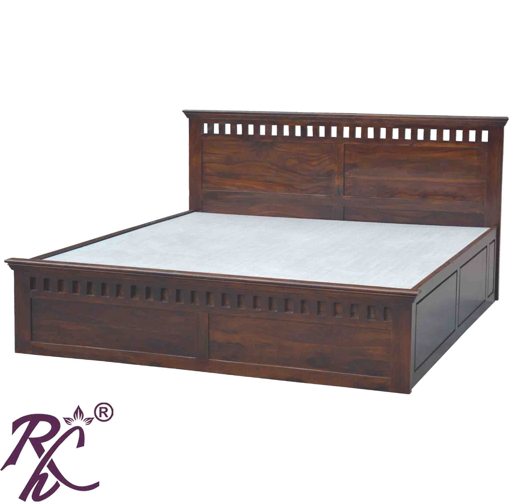 Solid Wood Kubera Design King Size Bed With Hydraulic Storage
