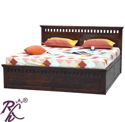 Solid Wood Kubera Design King Size Bed With Hydraulic Storage
