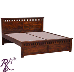 Solid Wood Kubera Design Without Storage King Size Bed