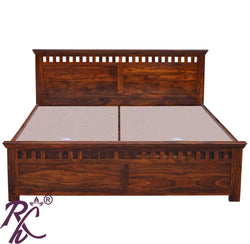 Solid Wood Kubera Design Without Storage King Size Bed