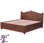 Solid Wood Jiksa Jali  Design King Size With Storage Bed