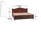 Solid Wood Jiksa Jali Design King Size Bed With Storage