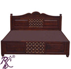 Solid Wood Brass L+T Design King Size With Storage Bed