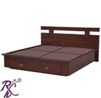 Solid Wood Wooden T Design Front Drawer King Size Bed