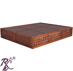 Solid Wooden Diamond Design 6 Door Diwan Bed
