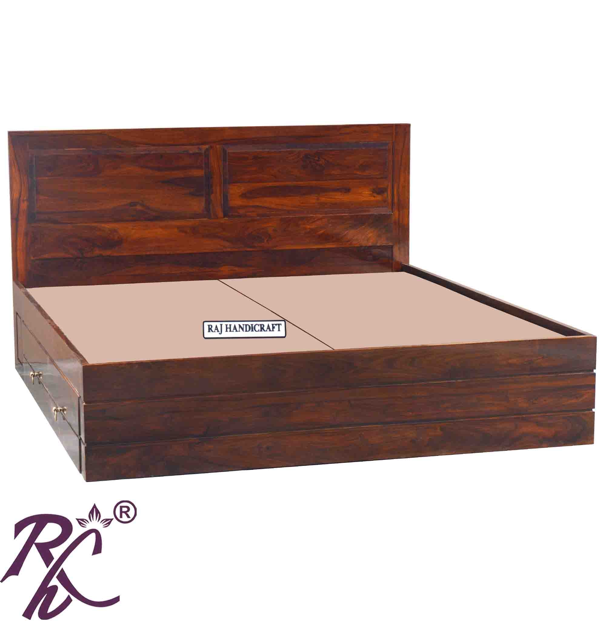 Solid Wood King Size Storage Bed With Baby Bed