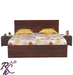 Solid Wood King Size Storage Bed With Baby Bed