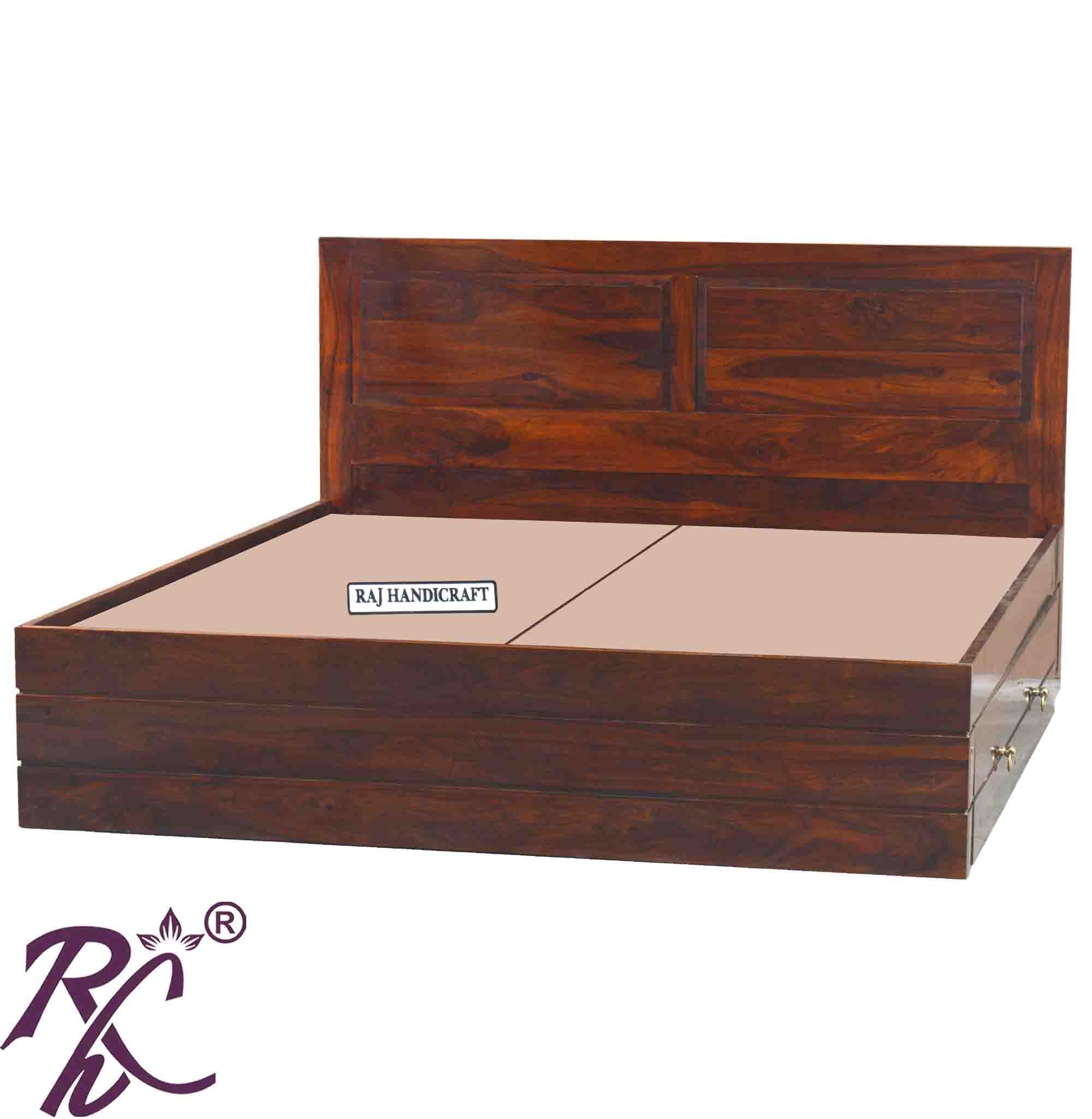 Solid Wood King Size Storage Bed With Baby Bed