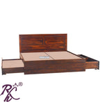 Solid Wood King Size Storage Bed With Baby Bed