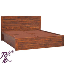 Wooden Stripe King Size With Storage Bed