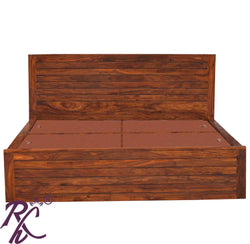 Wooden Stripe King Size With Storage Bed