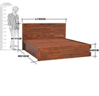Wooden Stripe King Size With Storage Bed