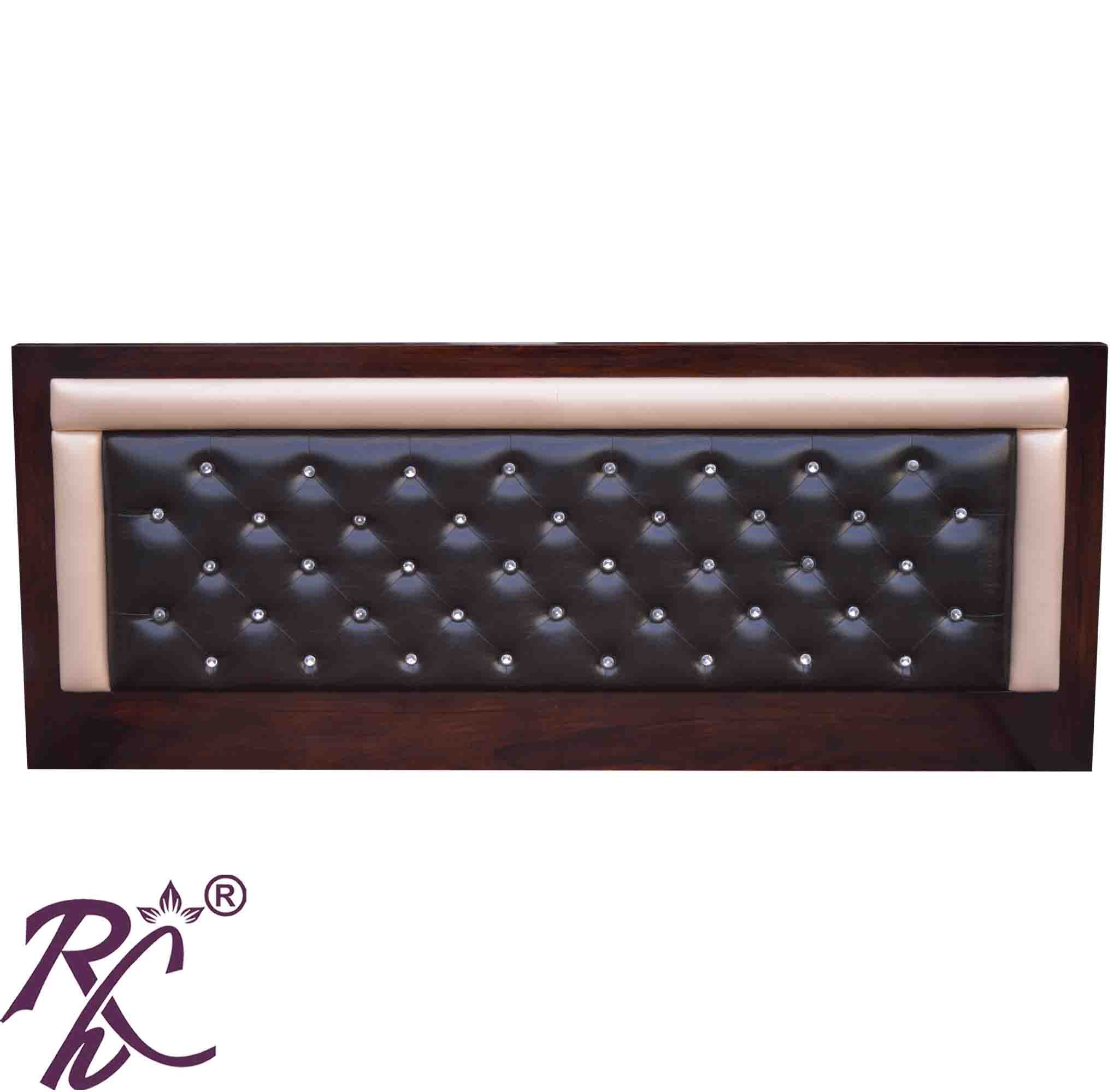 Solid Wood King Size Bed Head Part Cushion Design With Storage