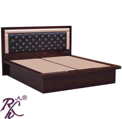 Solid Wood King Size Bed Head Part Cushion Design With Storage