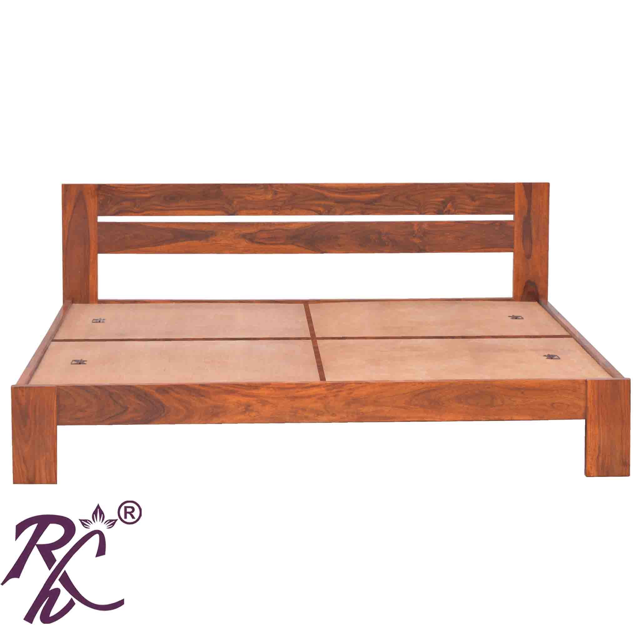 Solid Wood Platform Bed - RAJ HANDICRAFT