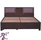 Solid Wood King Size Bed With Side Full Trolley Storage