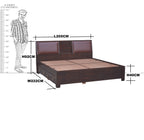 Solid Wood King Size Bed With Side Full Trolley Storage