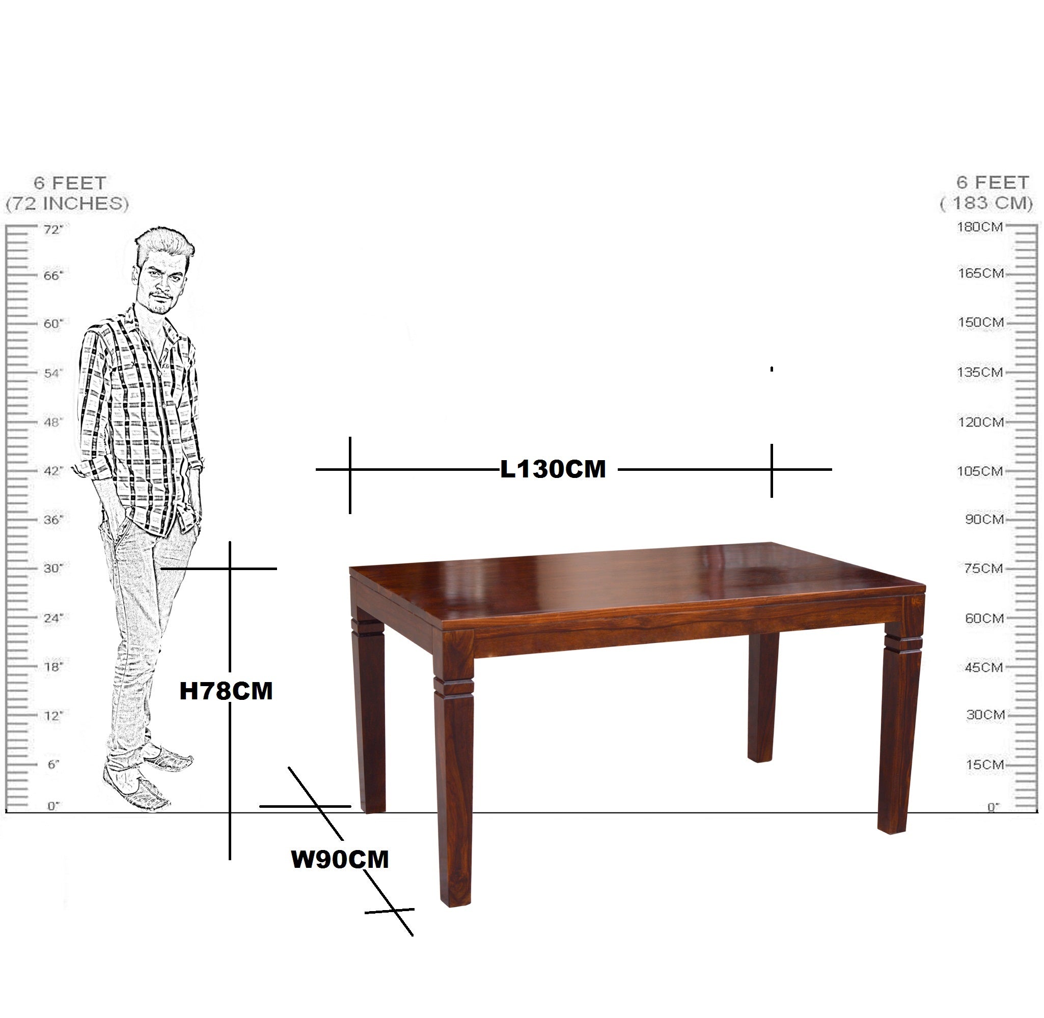 Wooden Throat Design Dining 4 Seater