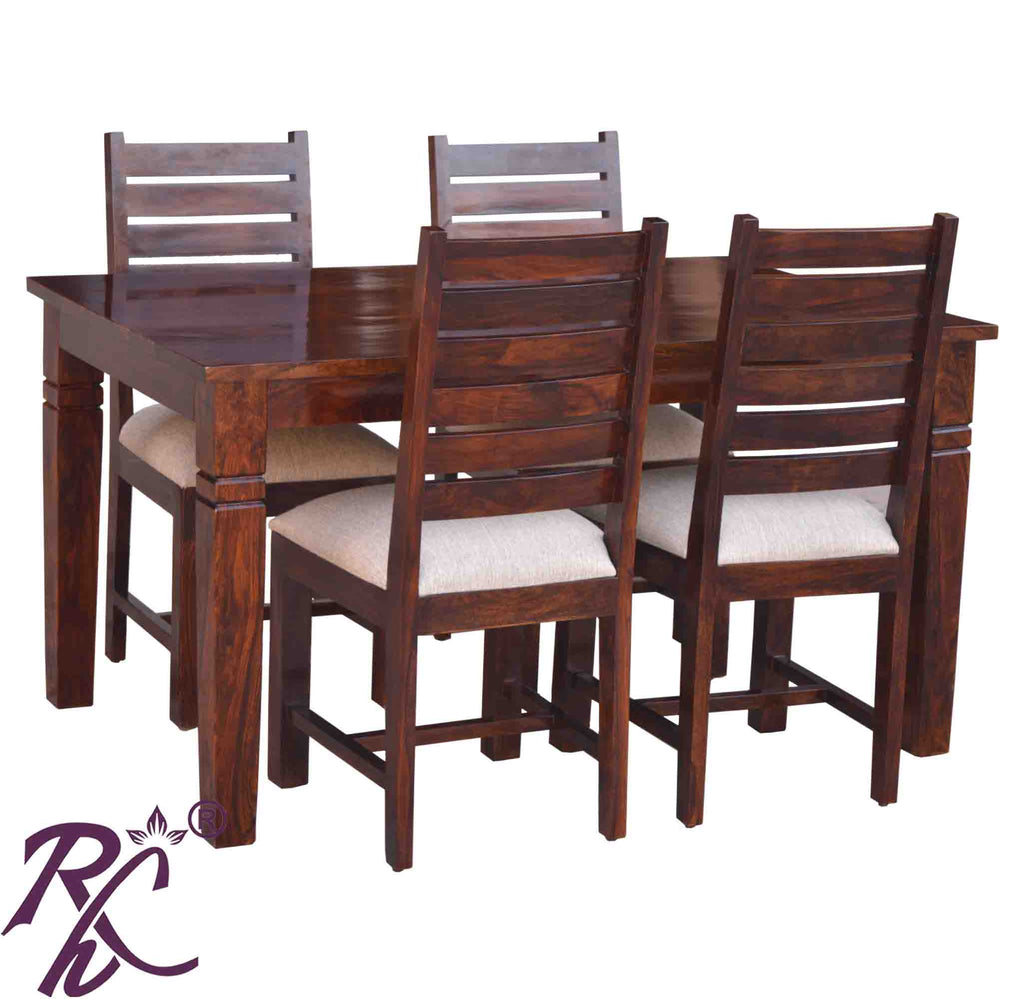 Wooden Throat Design Dining Set 4 Seater