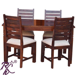Wooden Throat Design Dining Set 4 Seater