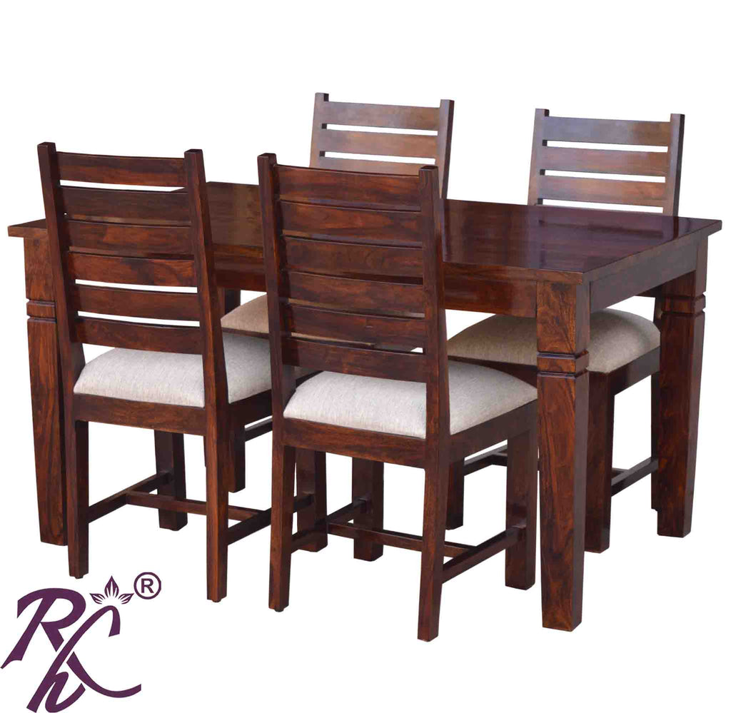 Wooden Throat Design Dining Set 4 Seater