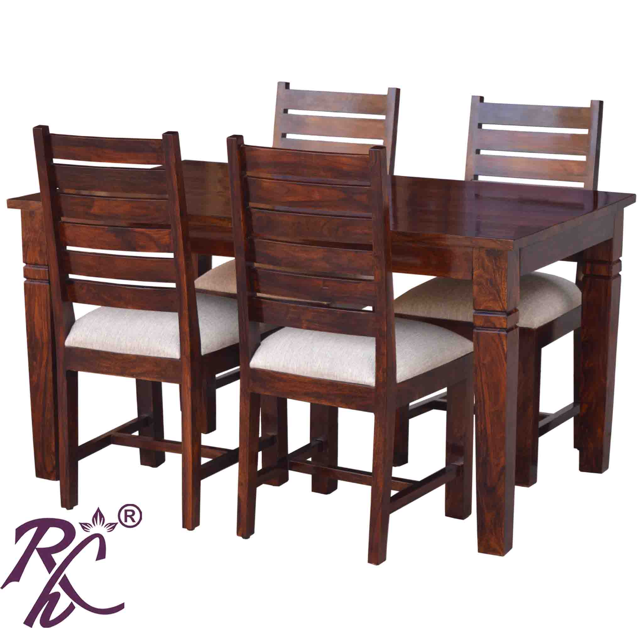 Wooden Throat Design Dining Set 4 Seater