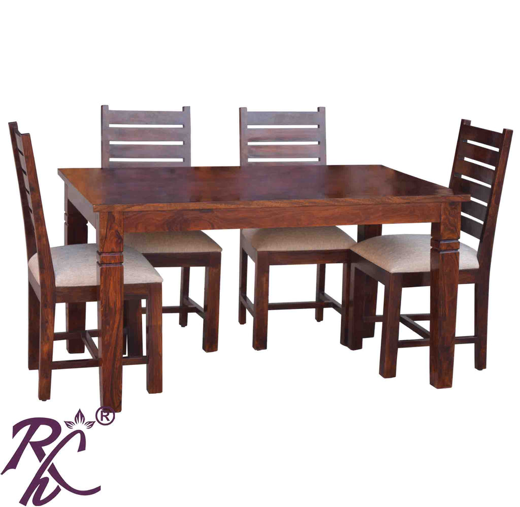 Wooden Throat Design Dining Set 4 Seater