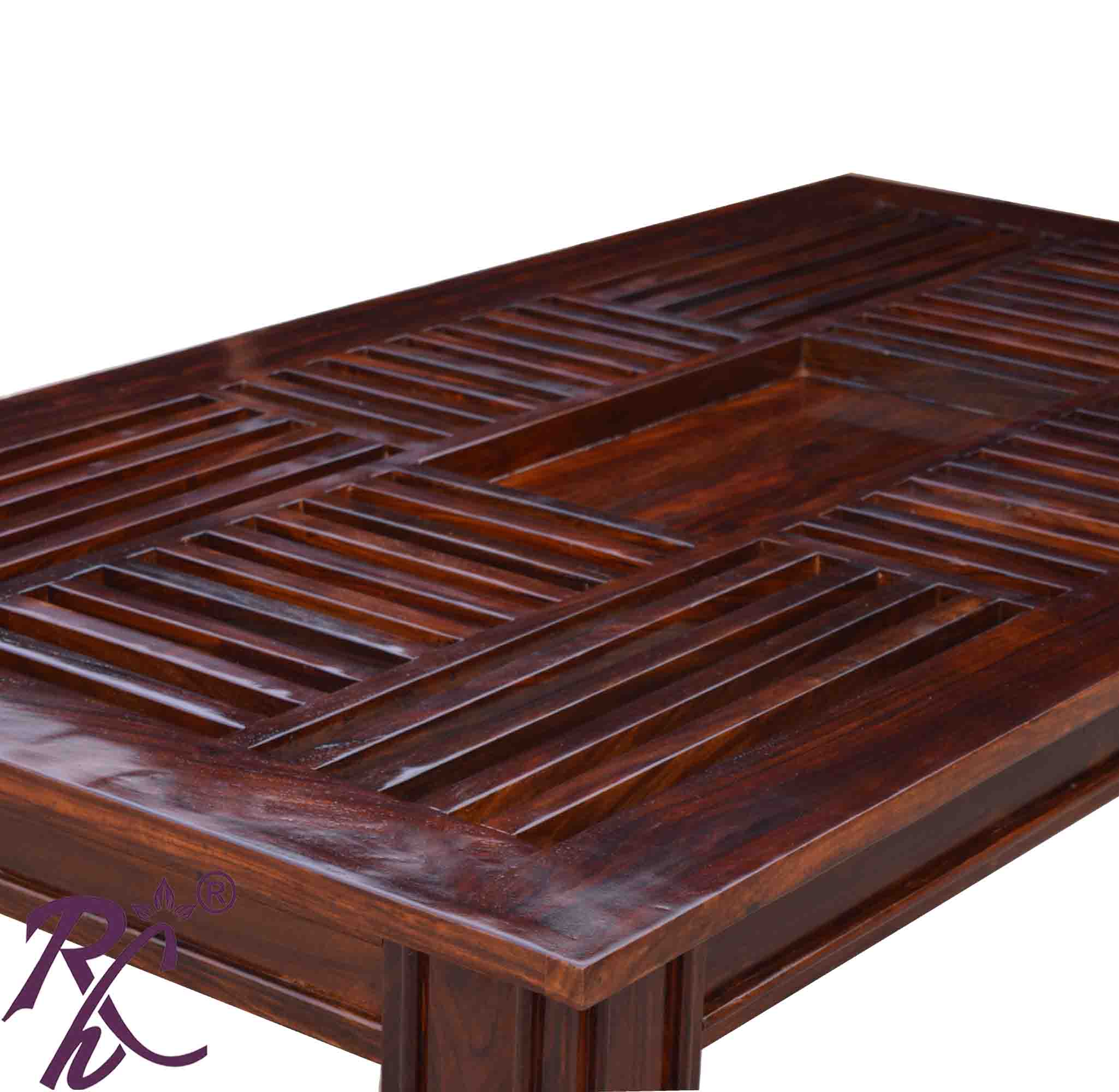 Wooden Recto Design Top Dining 6 Seater