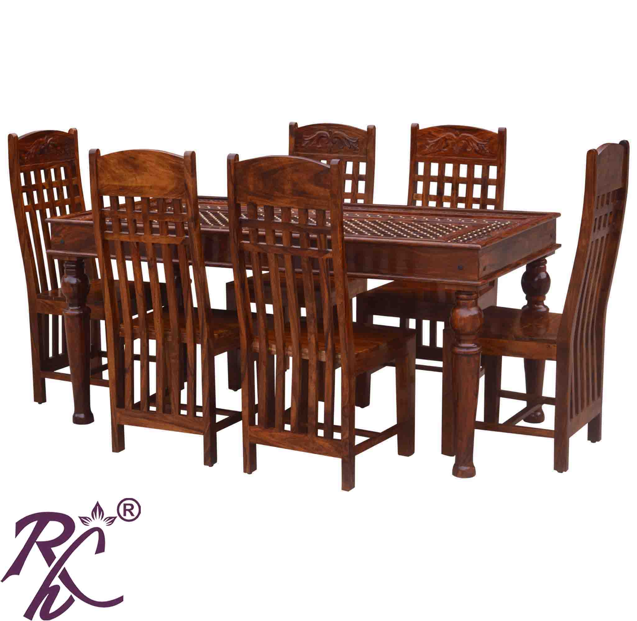 Solid Wood Jiksa Jali Design Dining Set ( 6 Seater ) Set