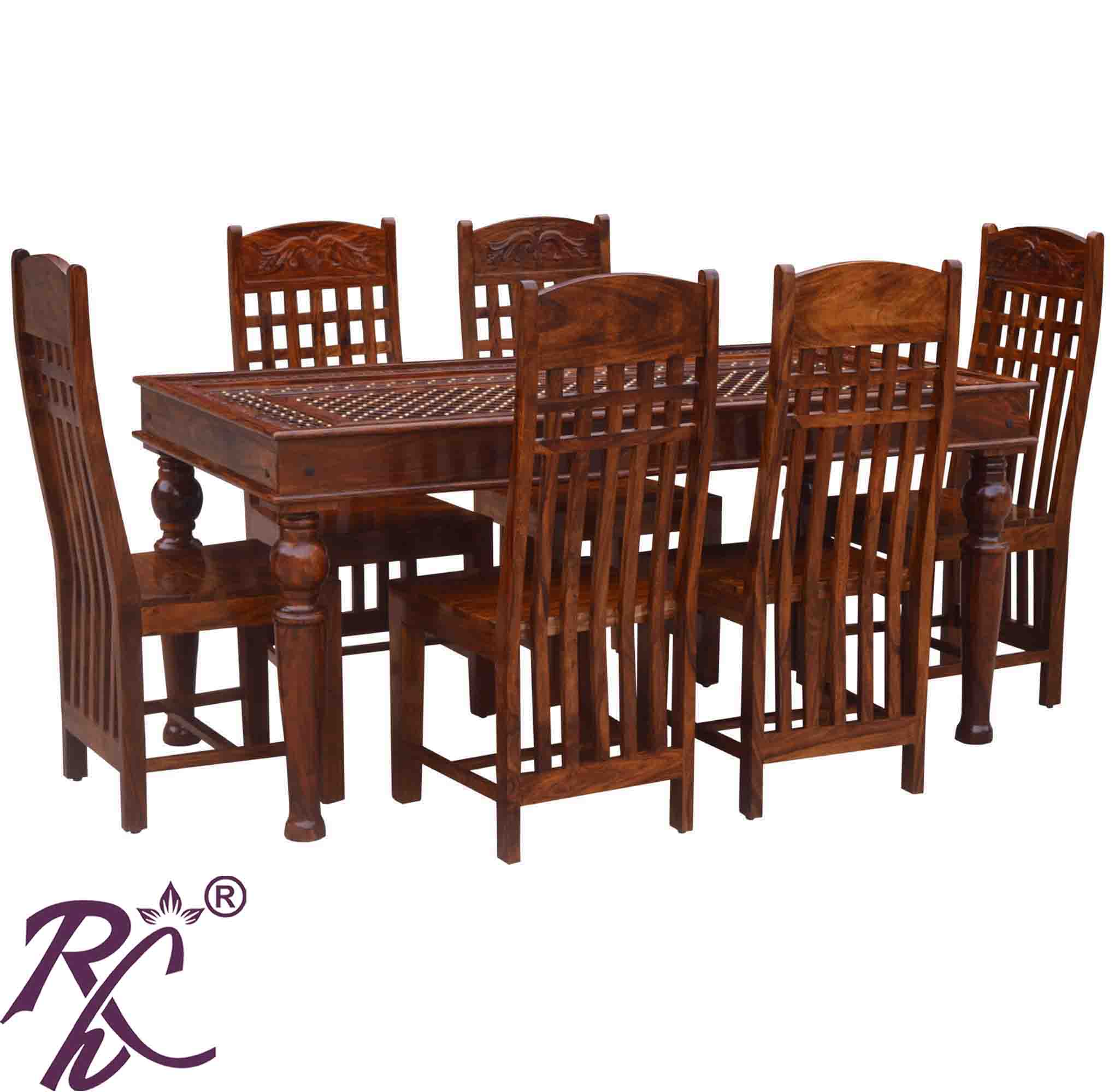 Solid Wood Jiksa Jali Design Dining Set ( 6 Seater ) Set
