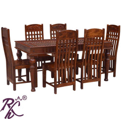 Solid Wood Jiksa Jali Design Dining Set ( 6 Seater ) Set