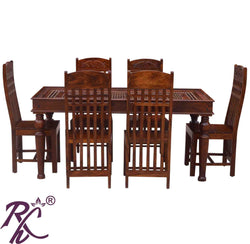 Solid Wood Jiksa Jali Design Dining Set ( 6 Seater ) Set