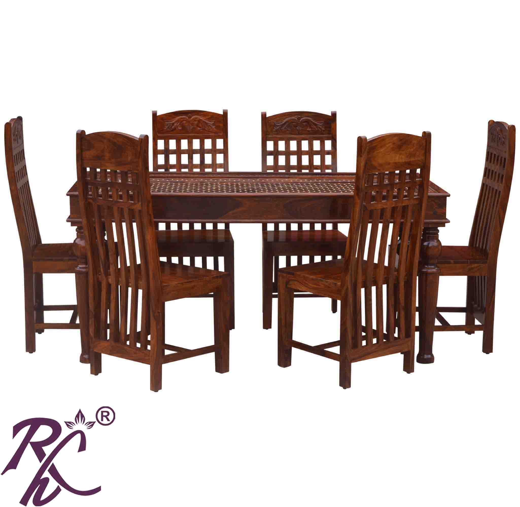 Solid Wood Jiksa Jali Design Dining Set ( 6 Seater ) Set