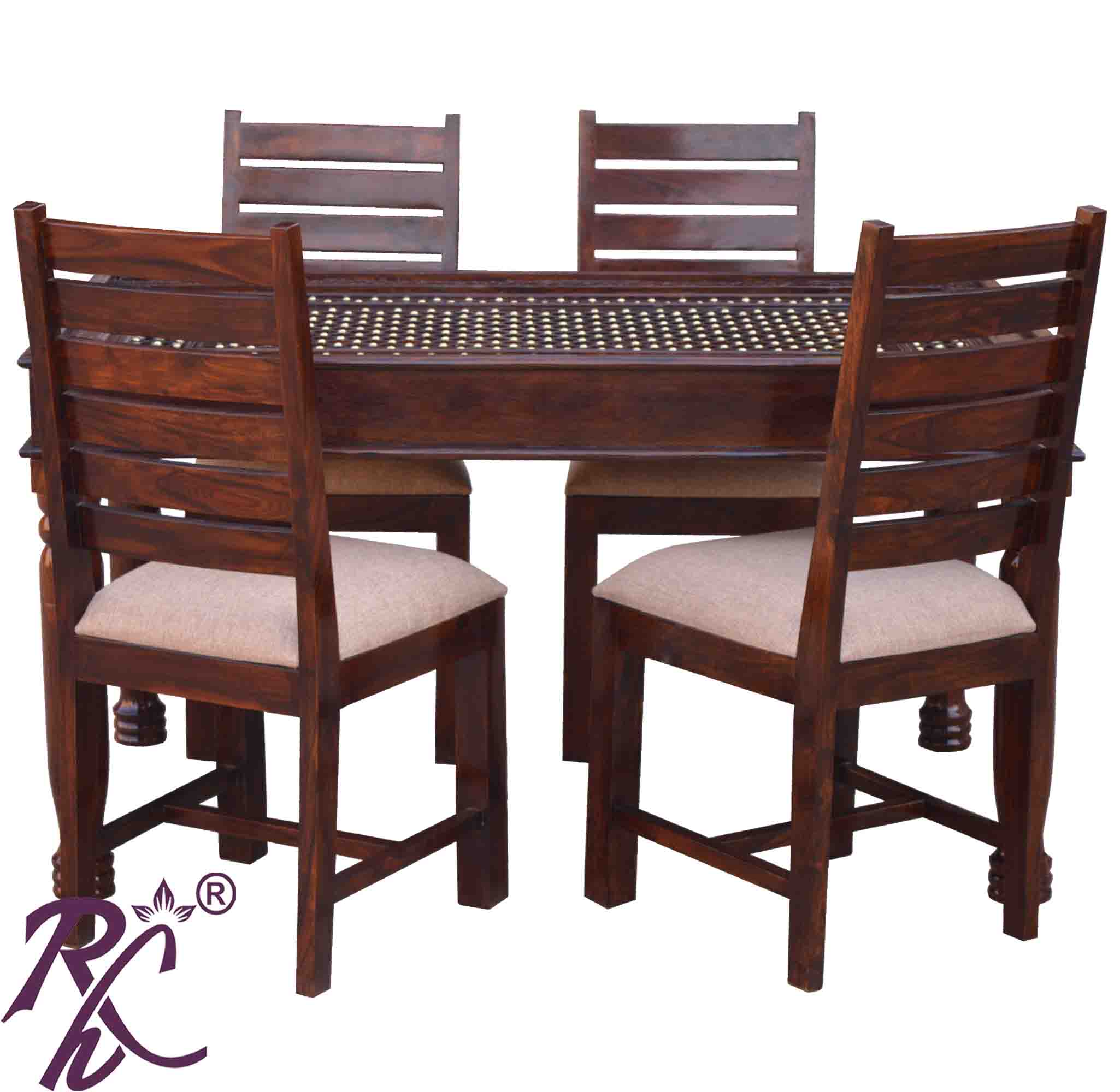 Solid Wooden Jiksa Jali Design Dining Set ( 4 Seater )