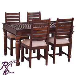 Solid Wooden Jiksa Jali Design Dining Set ( 4 Seater )