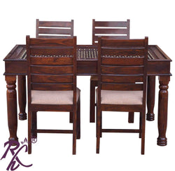 Solid Wooden Jiksa Jali Design Dining Set ( 4 Seater )
