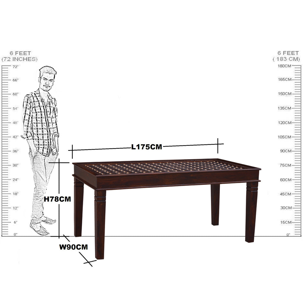 Solid Wooden Wood Bakhra Dining Set ( 6 Seater ) Set