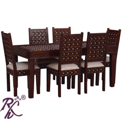 Solid Wooden Wood Bakhra Dining Set ( 6 Seater ) Set