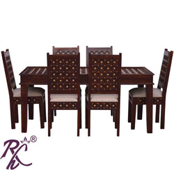 Solid Wooden Wood Bakhra Dining Set ( 6 Seater ) Set