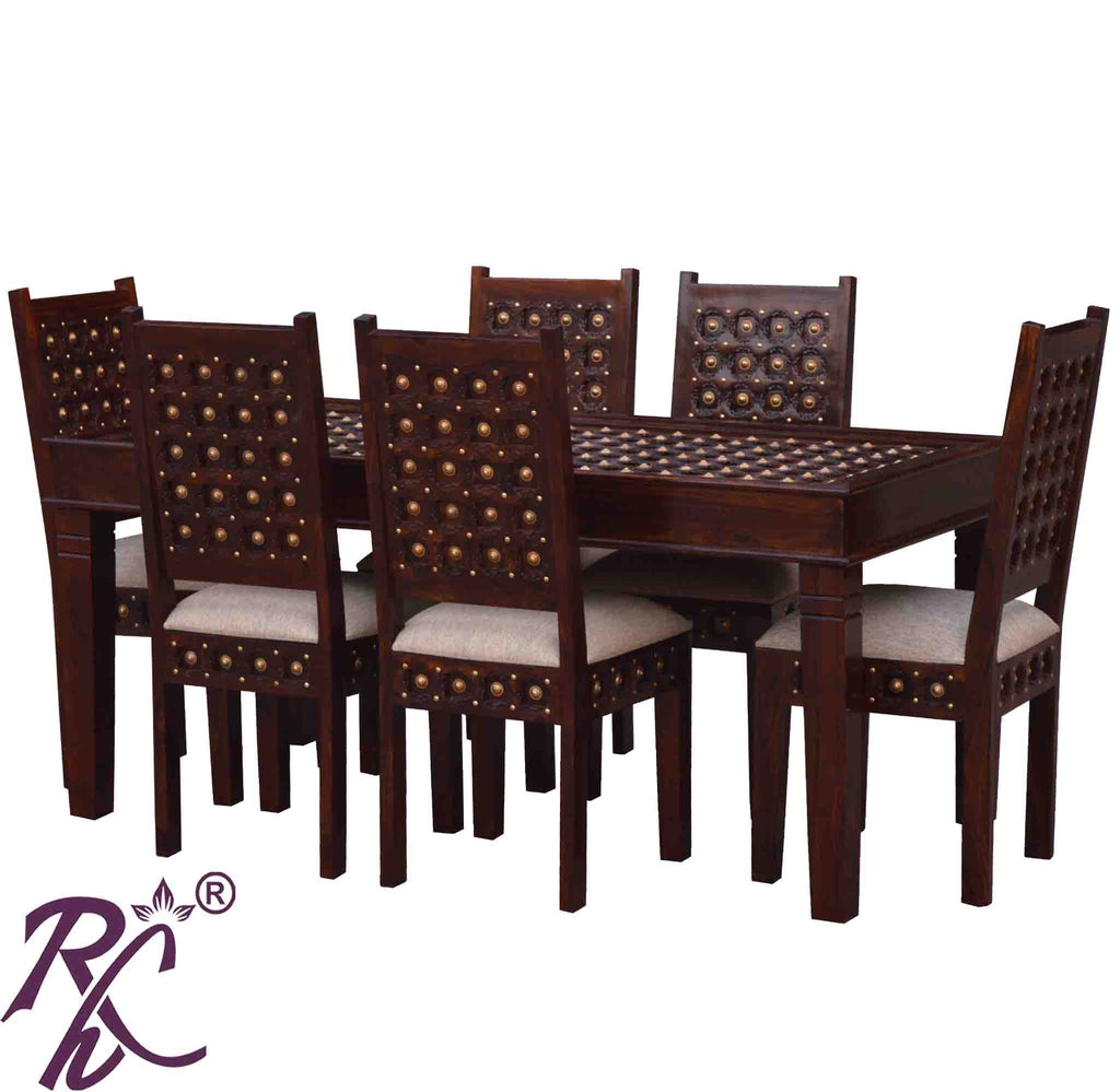 Solid Wooden Wood Bakhra Dining Set ( 6 Seater ) Set