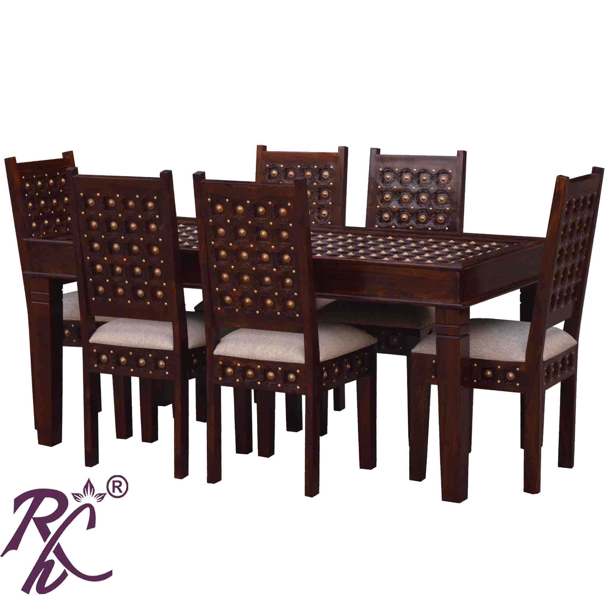 Solid Wooden Wood Bakhra Dining Set ( 6 Seater ) Set
