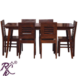 Solid Wood Tapper Top Dining Set  6 Seater Set