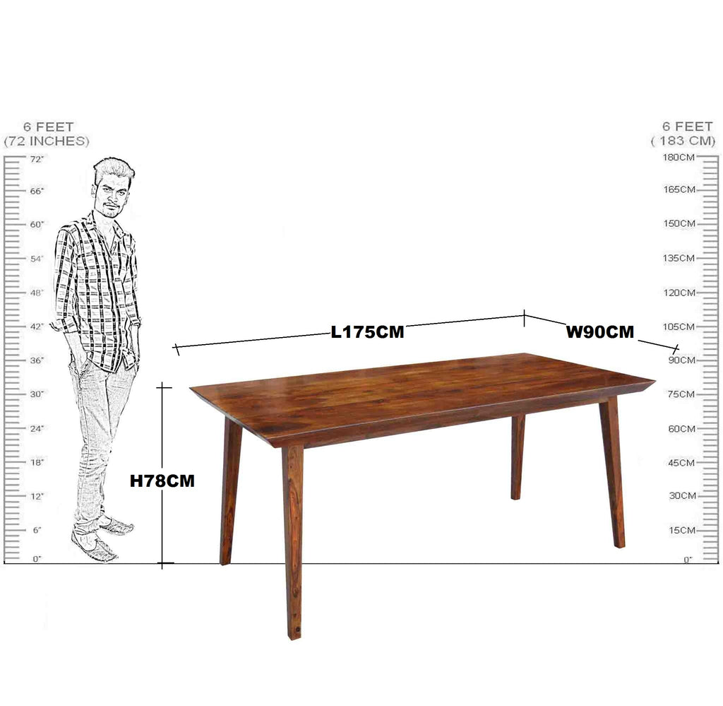 Solid Wood Tapper Top Dining 6 Seater