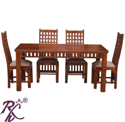Solid Wood Kubera Design Dining Set  4 Seater