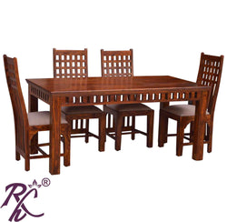 Solid Wood Kubera Design Dining Set  4 Seater