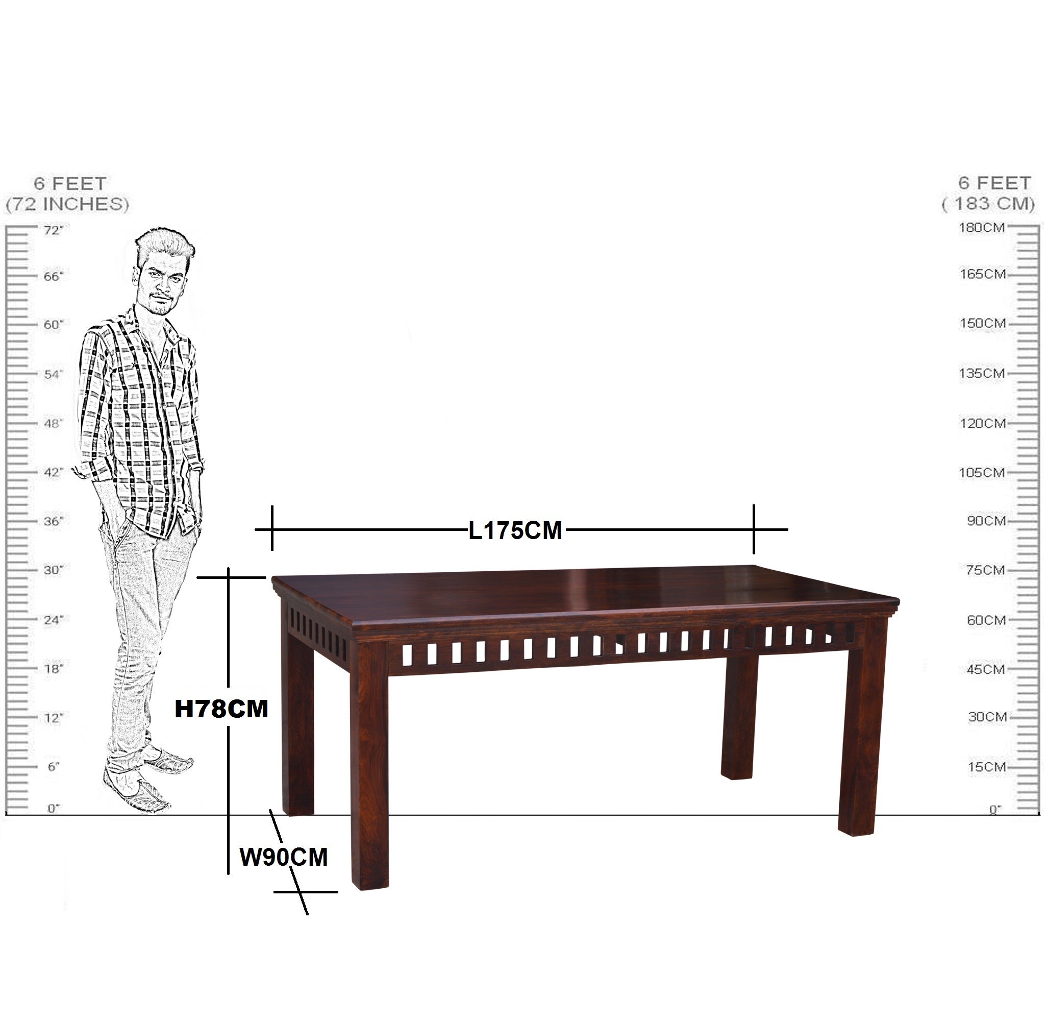 Solid Wood Kubera Design Dining Set ( 6 Setaer )