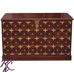 Solid Wood Brass Work L+T Design Blanket Box